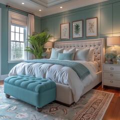 Ocean Breeze Suite: High-End Coastal Bedroom Interior