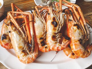 grilled shrimps on a plate