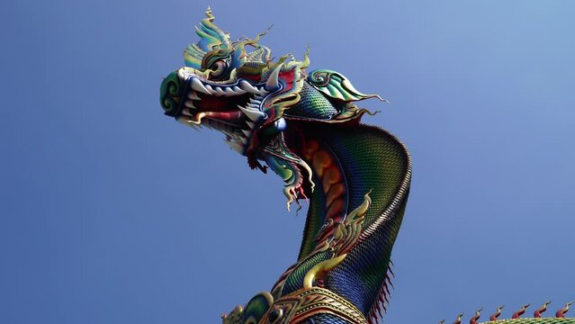 King of Nagas with Buddha statue Beautiful Naga statue, Wat Tham Jang, New Landmark, Phetchaburi Province Unseen Thailand