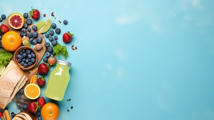 Captivating School Break: Nourishing Lunchbox Scene with Colorful Sandwiches, Fresh Fruits, and a...