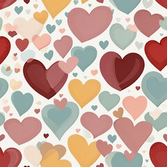 seamless pattern heart and flowers