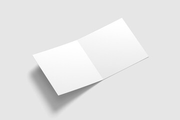 Square Bifold Brochure Mockup 3d Rendering