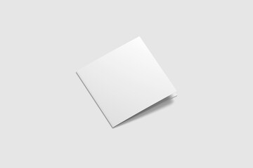 Square Bifold Brochure Mockup 3d Rendering