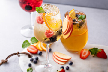 White wine sangria with fruits and berries