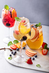 White wine sangria with fruits and berries