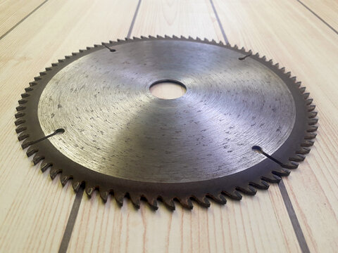 circular saw blade on wood