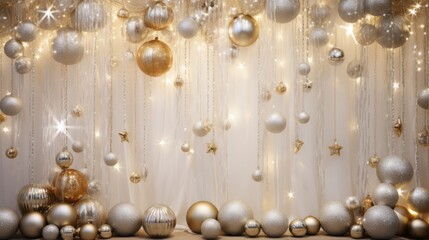 Shimmering gold and silver ornaments