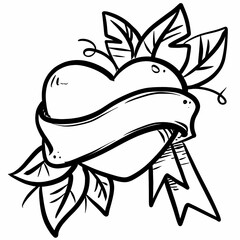 black and white illustration of a bow