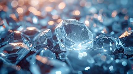 a close up of a shiny diamond - obrazy, fototapety, plakaty