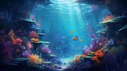 Fototapeta na wymiar Surreal Underwater World