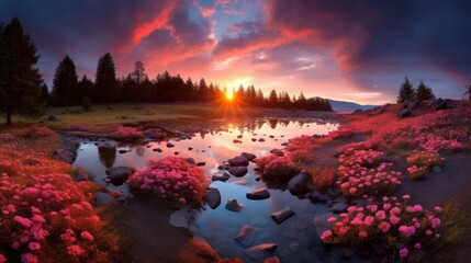 Vibrant nature scene, a burst of Earth's aesthetic beauty