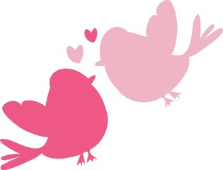Two Birds Love on white
