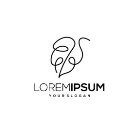 Leaf Icon, Hand Drawn, Single Line Logo