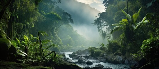 Central American rain forest. - obrazy, fototapety, plakaty