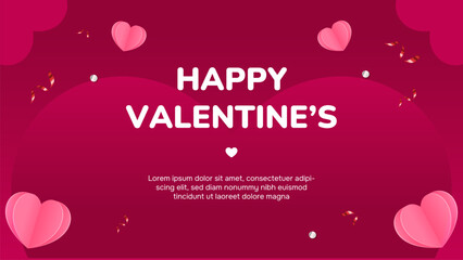 Free vector valentine's day background in paper style