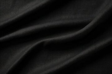 Obraz premium Black satin, linen textiles, jeans fabric curves wave lines background texture for web design , banner , business concept. Generative AI