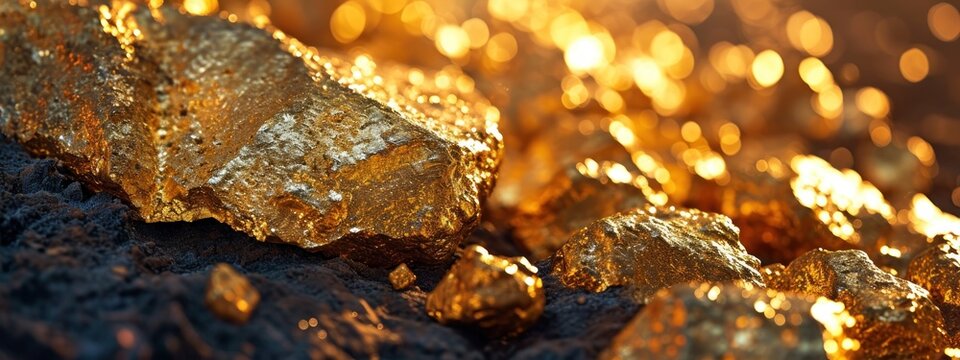 Closeup of big gold nugget