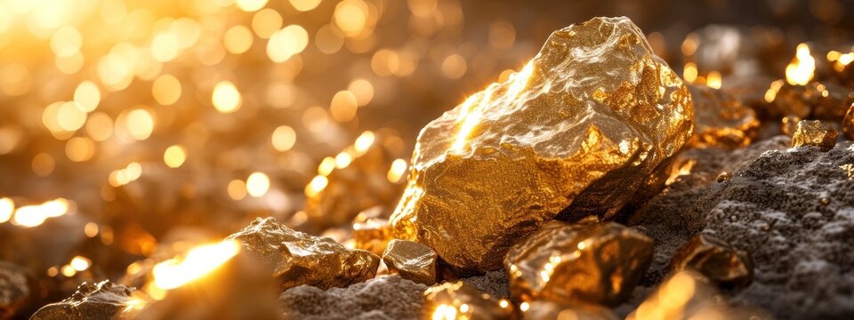 Closeup of big gold nugget