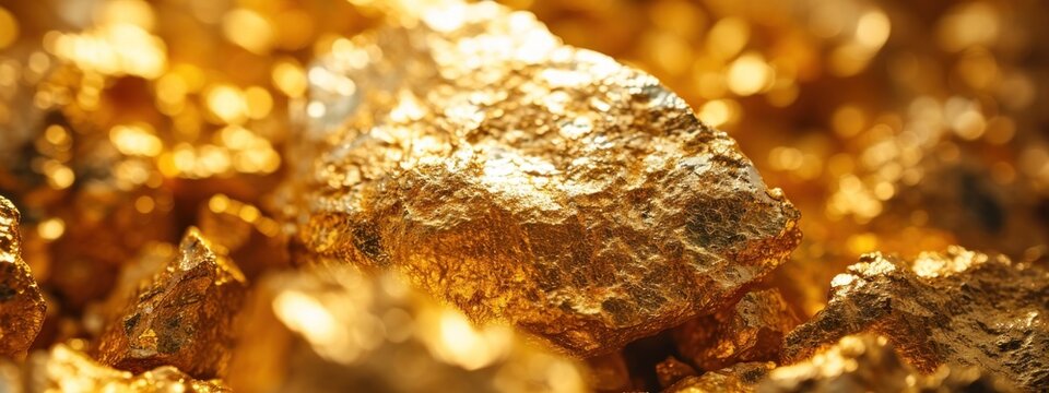 Closeup of big gold nugget