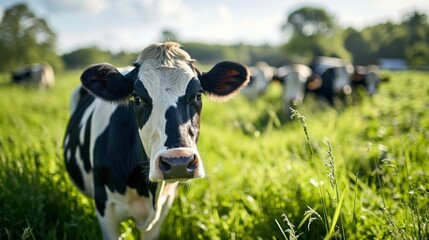 Farm and cows, cow milk, production at the farm