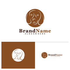 Dog Head Logo Vector Illustration Design. Creative Dog Logo Concepts Template