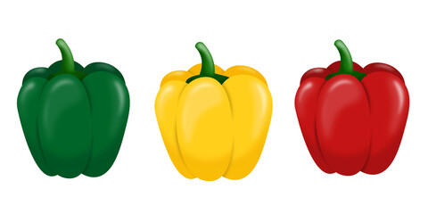 Bell peppers set illustration vector