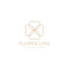 botanical flower beauty summer minimalist logo design graphic vector