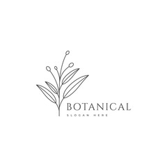 botanical flower beauty summer minimalist logo design graphic vector