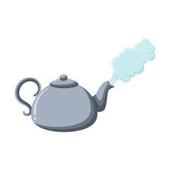 Steaming boiling teapot kettle vector illustration graphic