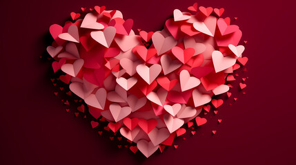 Valentine's Day, love and romance background, background with heart shapes