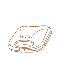 cookware_electric kitchen_closed sandwich maker in doodle style