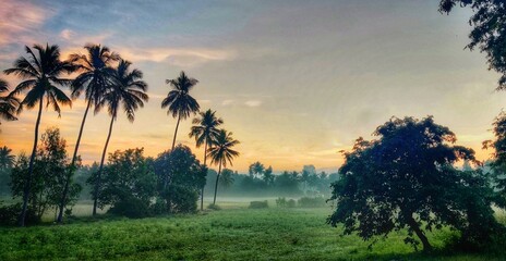 sunset in the mountains
