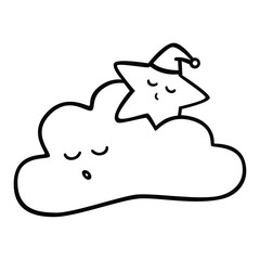 Cute Sweet Dream Lullaby sleepy vector art. Cartoon character for kids design illustration