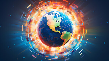 Fototapeta premium Modern digital abstract 3D background, can be used to describe network, process flow, digital storage, science, education etc.