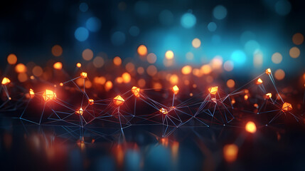 Modern digital abstract 3D background, can be used to describe network, process flow, digital storage, science, education etc.