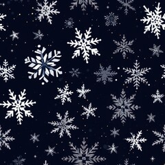 Fototapeta na wymiar Winter snowflakes cozy ambiance seamless pattern