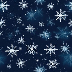 Fototapeta na wymiar Winter snowflakes icy wonderland seamless pattern