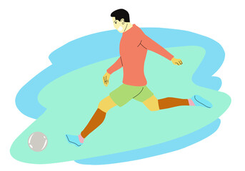 Illustration of a football player's flat design. Perfect for sticker, logo, ico, tattoo silhouette