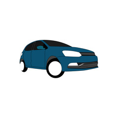 private car in blue and black