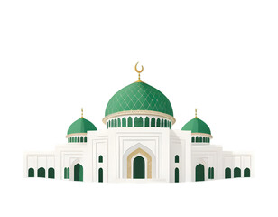 Fototapeta na wymiar Dome of the mosque on transparent background