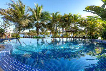Krong Ban Lung, Cambodia - Infinity pool at 3-star Ratanakiri- Boutique hotel in Krong Ban Lung,...
