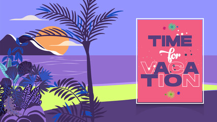time for vacation typhography design