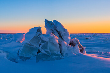 Arctic Ice Sunset - obrazy, fototapety, plakaty