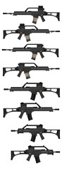 Modern German Assault Rifle Models - obrazy, fototapety, plakaty