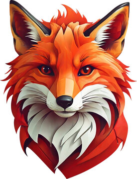 ai generative fox head mascot, illustration design for logo, tshirt, sticker.
