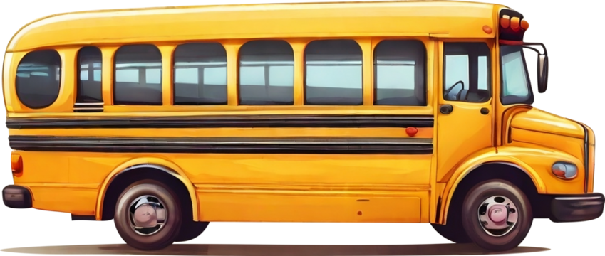 school bus illustration, design for poster, banner, flyer, social media. ai generative design