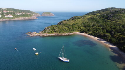 Fototapeta premium Canto derecho da praia da Ferradura em Buzios