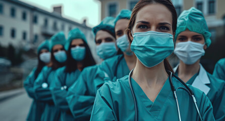 several medical professionals wearing masks
