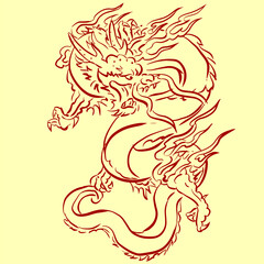 Chinese new year dragon vector for card decoration illustration