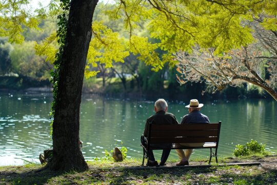 Elderly people enjoy nature. 